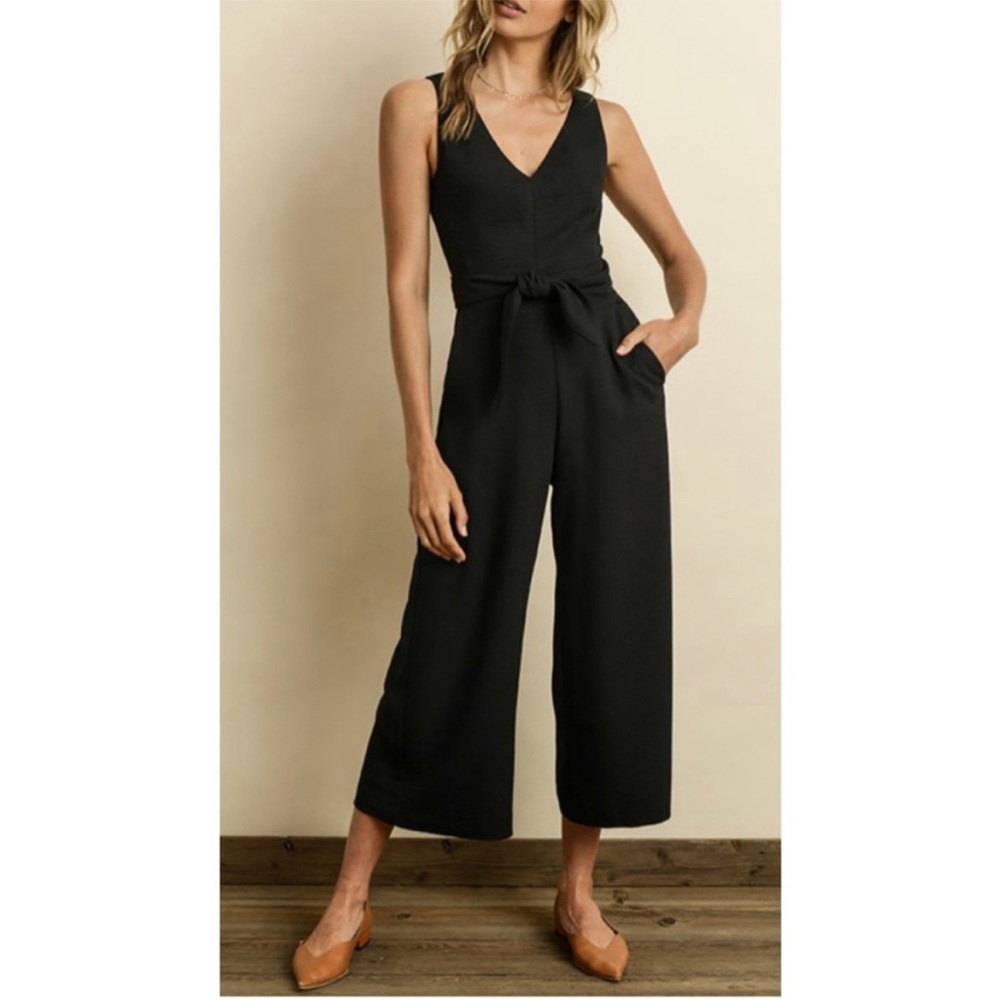 Dress Forum LA Black Criss Cross Tie Jumpsuit
